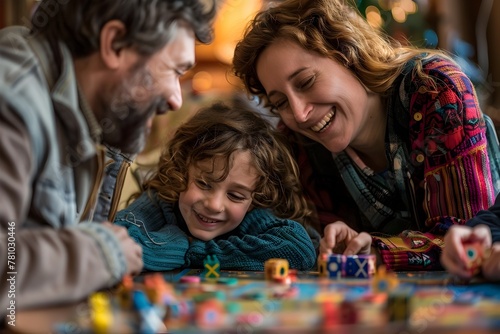 Joyful Family and Friends Bonding Over Cherished Board Game Pastime