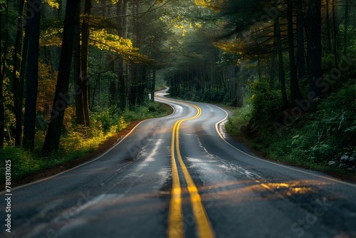Winding Forest Road in Autumn Offers Enchanting Journey Through Nature's Scenic Wonderland
