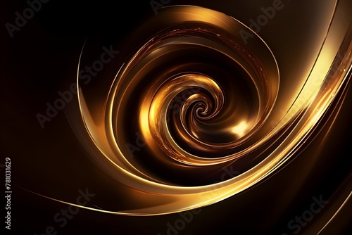 Stunning Abstract Spiral Galaxy Cosmic Swirl in Golden Hues Representing Futuristic Astrology and Astronomy Concepts