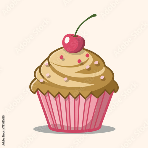 vector sweet cupcake