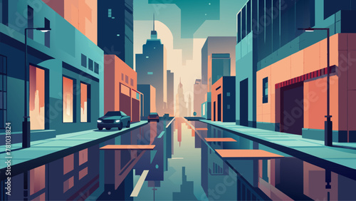 Even amidst the chaos and noise of a busy city the glowing streets offer a sense of calm and peace. The rain has washed away the grit and grime