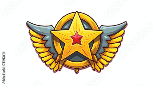 Emblem badge showing military rank icon vector illu