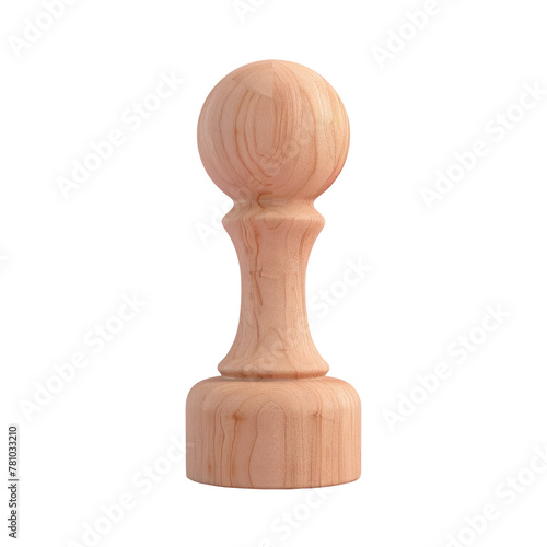 Wooden pawn on Transparent Background