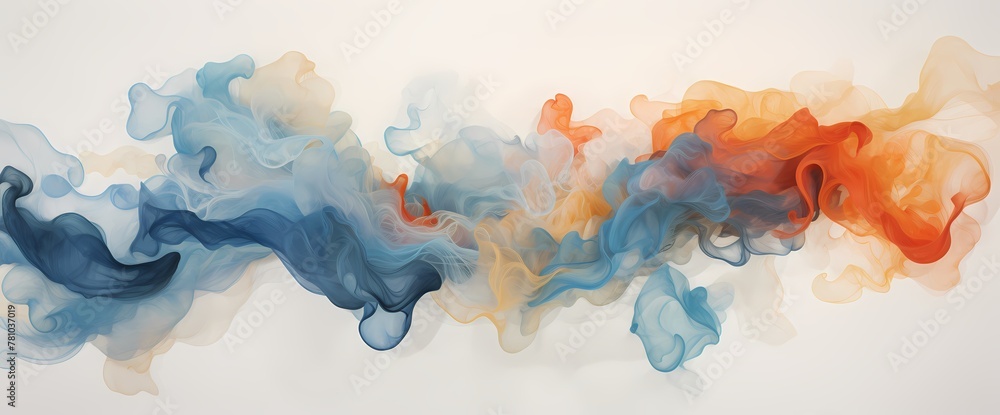 Dynamic movement captured in the flow of marble ink, creating an immersive abstract panorama.