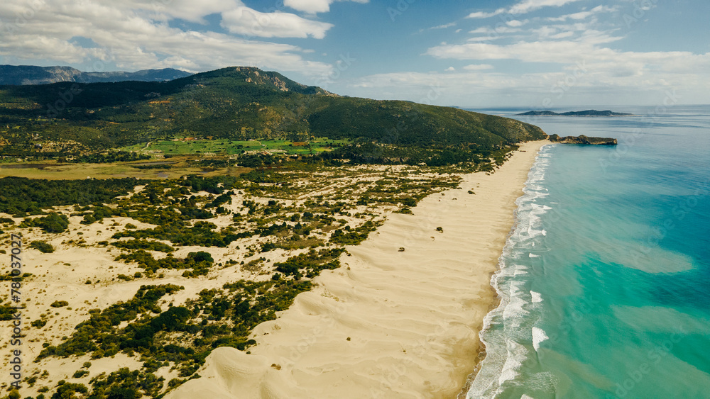 Naklejka premium Aereal view of an untouched Patara Beach in Antalya, Turkey