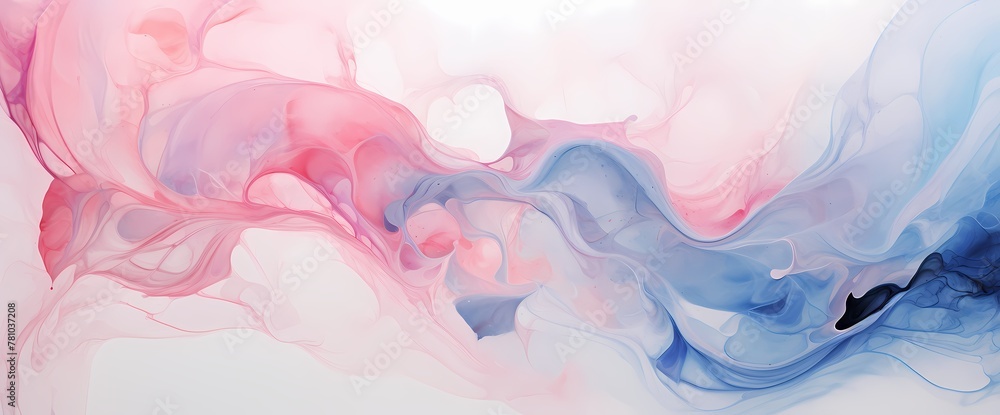 Delicate swirls of marble ink blend together, producing a mesmerizing abstract backdrop.