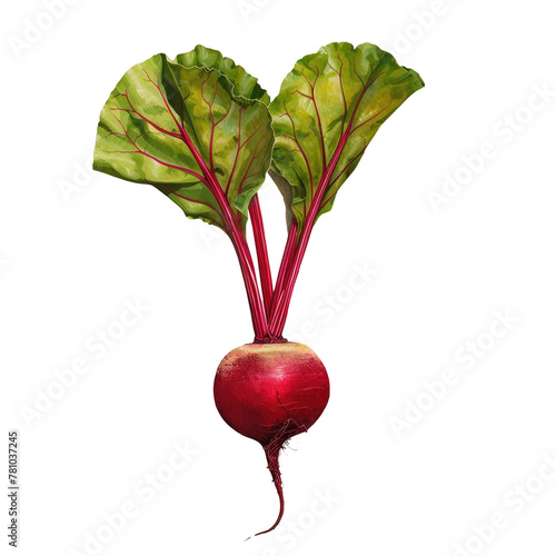 Beet with green leaves on Transparent Background