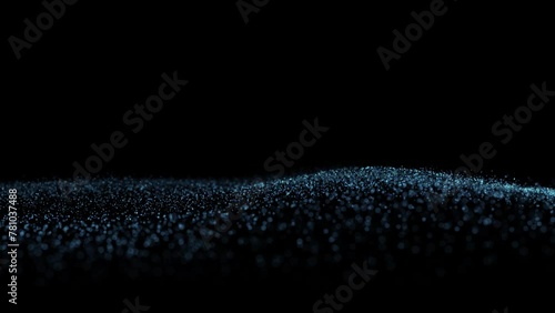 Abstract dotted wavy landcape with flickering dots loop animation background. photo