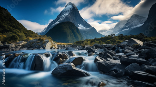 Unveiling the Drama: Long Exposure Captures Milford Sound's Power