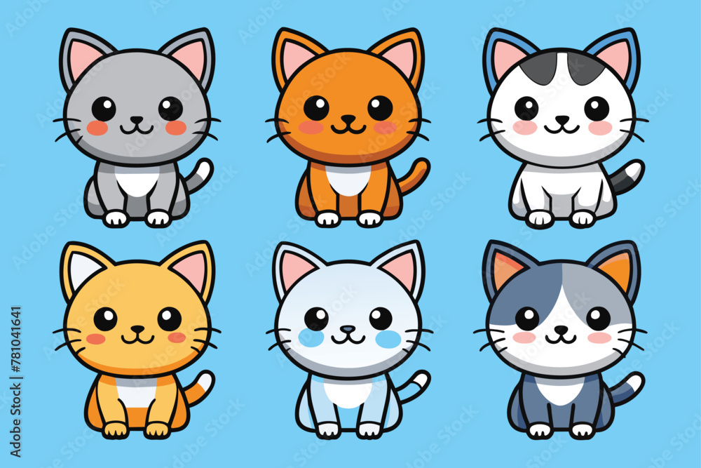 cute cat six icon vector illustration cute cat six icon vector illustration