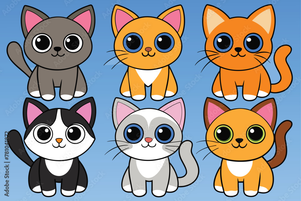cute cat six icon vector illustration cute cat six icon vector illustration
