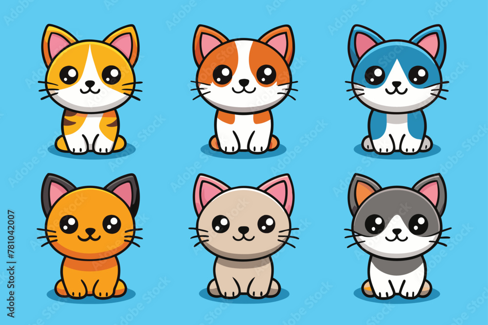 cute cat six icon vector illustration cute cat six icon vector illustration