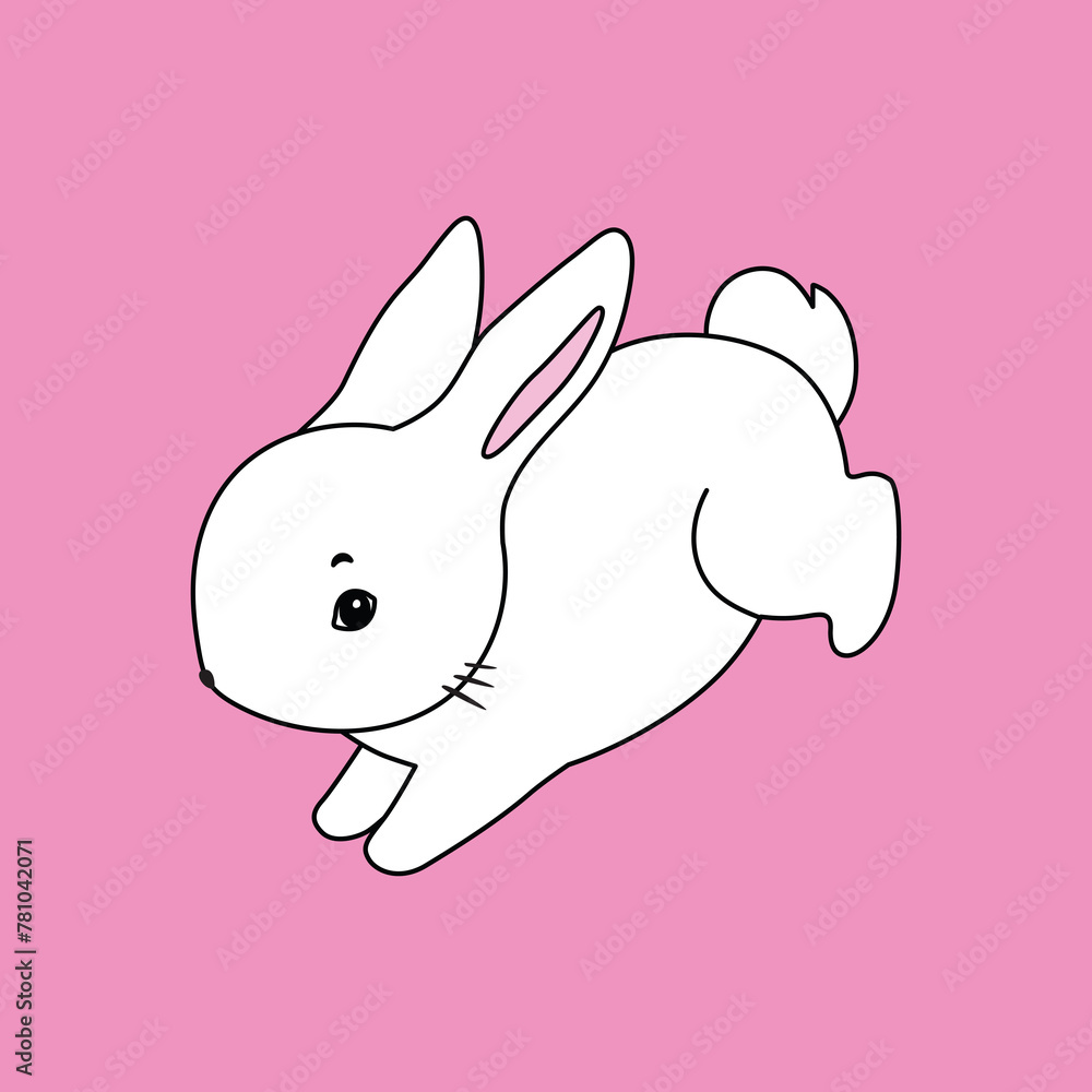 Bunny illustration, cute rabbit, hare. Gray, white, pink set of cutie animal portrait in pastel colors. Stickers, wall art, kids room decoration, easter Bunny illustration, cute rabbit, hare. Gray, white, pink set of cutie animal portrait in pastel colors. Stickers, wall art, kids room decoration, easter