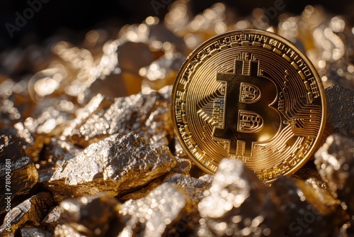 Cryptocurrency golden bitcoin coin. Cryptocurrencies. Business