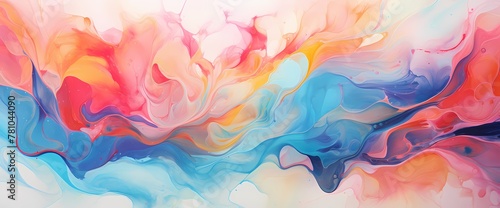 Bold strokes of radiant colors converge  swirling together in a breathtaking display of marble ink abstract brilliance.