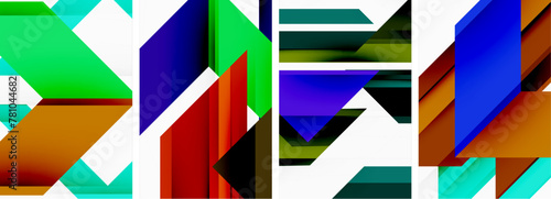 Triangle poster abstract background set for wallpaper, business card, cover, poster, banner, brochure, header, website