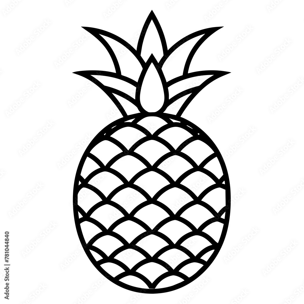 Obraz premium Stunning Pineapple Vector Art Perfect for Your Design Projects