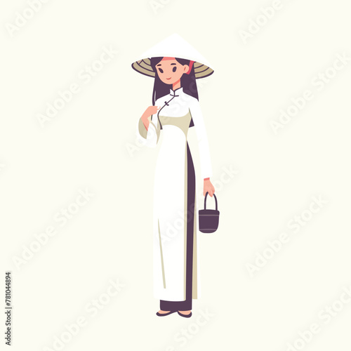 vietnamese beautiful girl wearing clothes