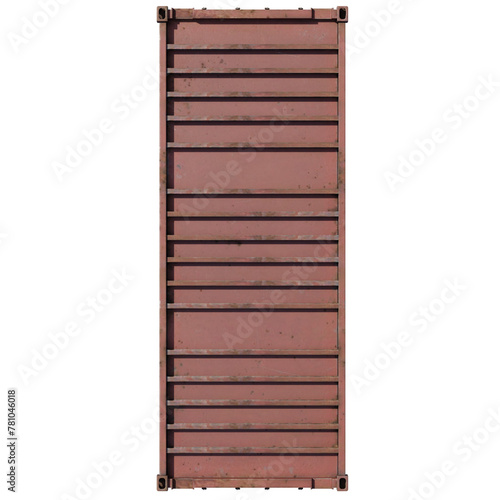 Realistic red cargo containers. bottom view. isolated.