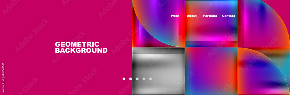Round triangles and squares web site page template. Vector Illustration For Wallpaper, Banner, Background, Card, Book Illustration, landing page Round triangles and squares web site page template. Vector Illustration For Wallpaper, Banner, Background, Card, Book Illustration, landing page