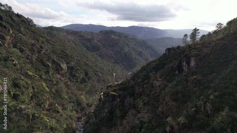 Fly Above Beautiful Nature Landscape from Faião Gerês Portugal Fly Above Beautiful Nature Landscape from Faião Gerês Portugal