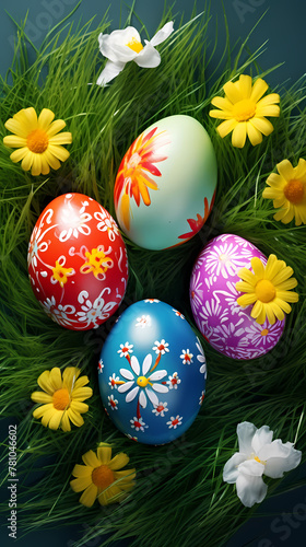 Easter eggs, easter decoration background