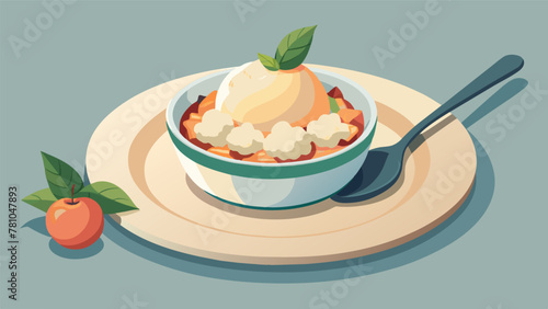 A glutenfree and vegan apple crumble served warm with a scoop of creamy nondairy vanilla ice cream is the perfect combination of comfort and