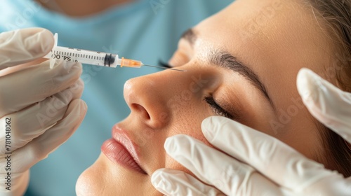 A patient receiving Botox injections for wrinkle reduction. 