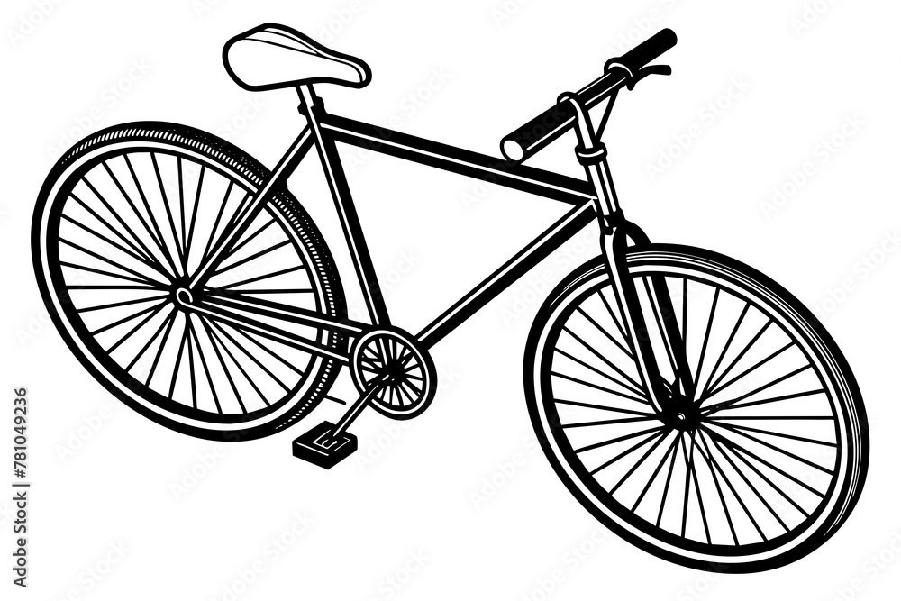 bicycle-isometric-view-white-background