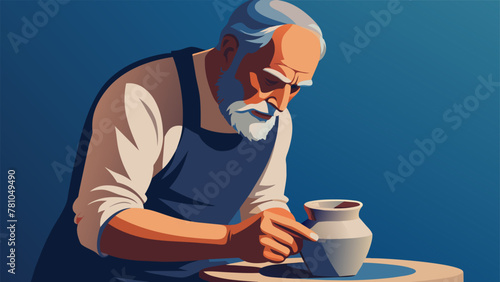 The potters calloused fingers delicately traced the edges of his latest masterpiece feeling the smoothness of the clay and the small