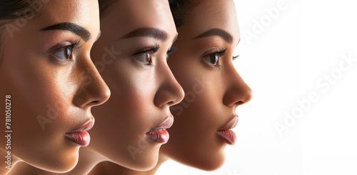 Three Women Showcasing the Spectrum of Skin Tones against White Backdrop 