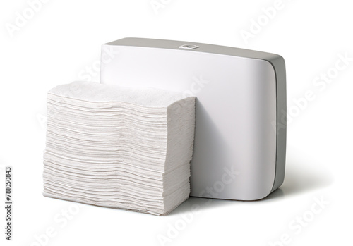 Paper towel dispenser paper, Multi-fold commercial isolate on a white background with clipping path.