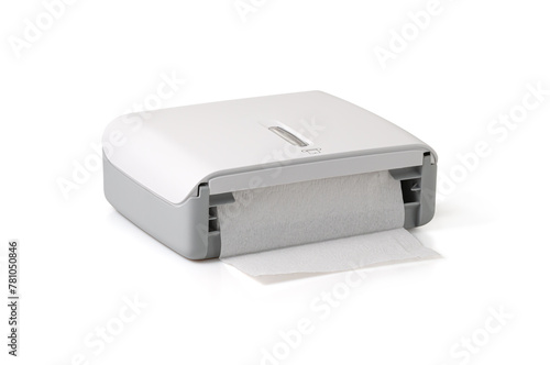 Paper towel dispenser paper, Multi-fold commercial isolate on a white background with clipping path.