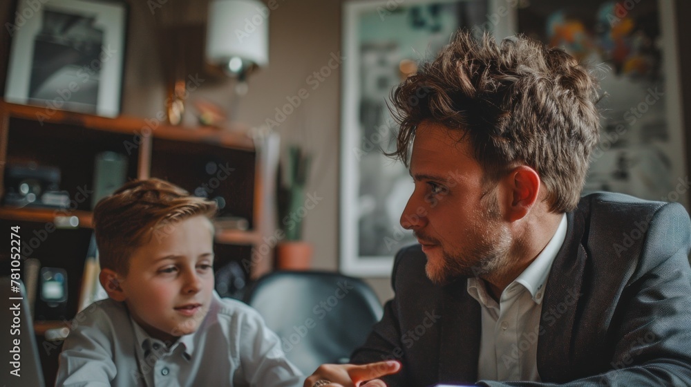 A professional mentor providing guidance and support to a motivated young entrepreneur A professional mentor providing guidance and support to a motivated young entrepreneur