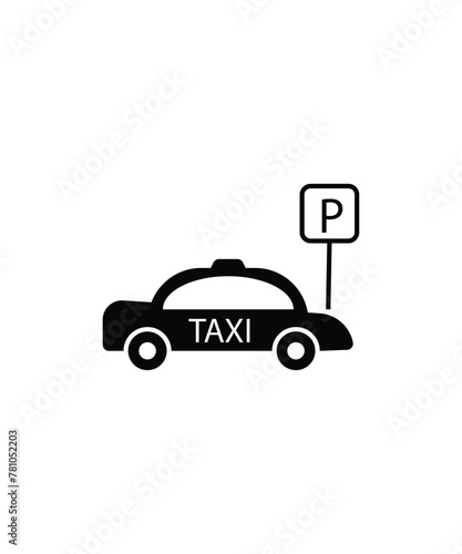 taxi parking icon, vector best flat icon.