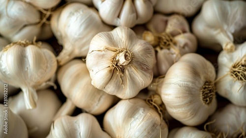 A bunch of garlic on a table