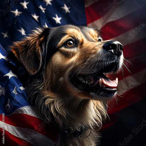 U.S.A. flag, 14 june, event, army day, flag day, america, dog