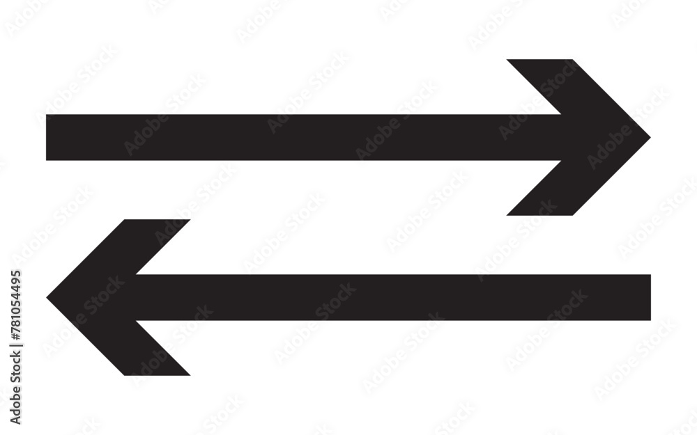Long arrows icon set. Vector set of trendy long arrows left and right in flat style directional signs for navigation. Black arrows vector illustration. Icons isolated. Long arrows icon set. Vector set of trendy long arrows left and right in flat style directional signs for navigation. Black arrows vector illustration. Icons isolated.