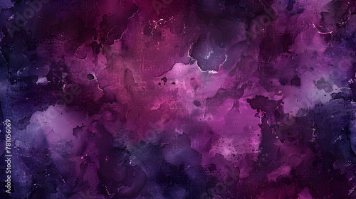 A purple background with splatters of paint. The splatters are of different sizes and colors, creating a sense of chaos and disorder. Scene is one of confusion and disarray © tracy