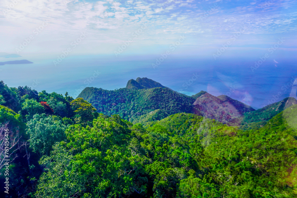 Fototapeta premium Nature of Langkawi island in Malaysia. Mountains and jungle