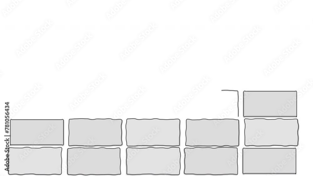 Bricks, brickwork, brick wall self drawing animation. Animated ...