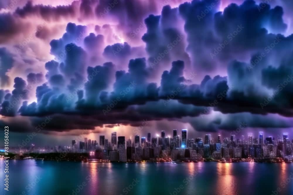 Photo Storm Animation animation, motion effect, A huge storm is approaching with terrifying ...