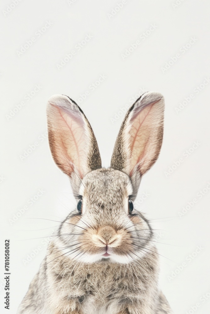 Obraz premium A rabbit sitting on a white surface. Suitable for various projects