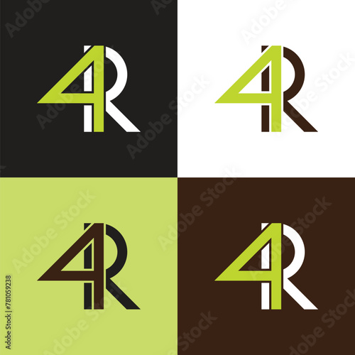 4R Overlap Business Iconic Logo Design Template (ID: 781059238)