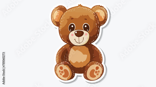 Sticker Teddy Bear. suitable for Kids symbol. simple