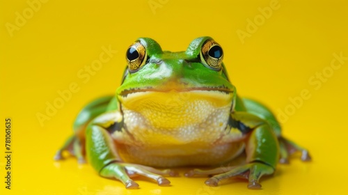 Frog on a yellow background