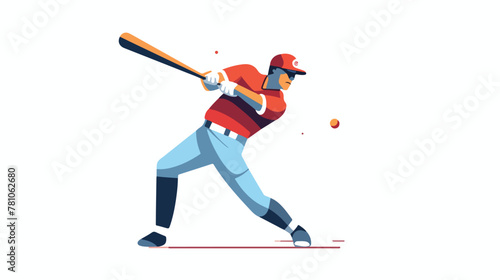 Flat design baseball player icon vector illustratio