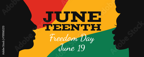 Juneteenth Freedom day June 19 african american independence day banner design  vector illustration 