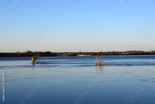 Flood in Winter at the River Aller in the Village Hodenhagen, Lower Saxony photo