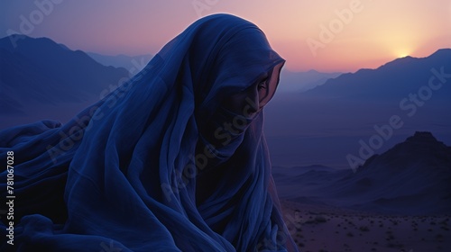 Muslim woman in the desert